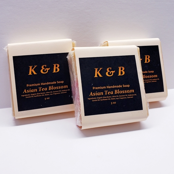 ASIAN TEA BLOSSOM Premium Handmade Natural Body Bar Soap, 5 oz (3 pack) - Picture 4 of 6